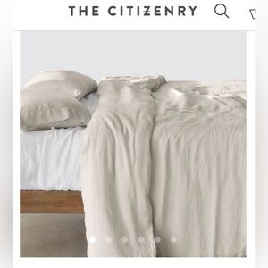 The Citizenry stonewashed linen duvet and pillowcases